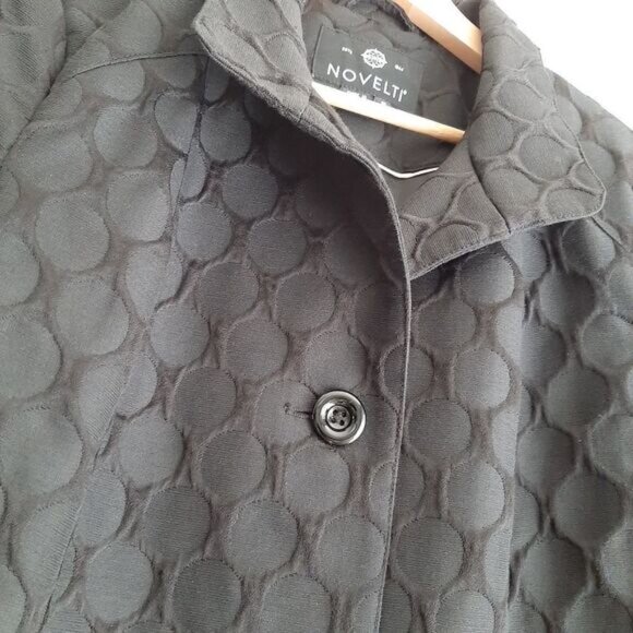 NOVELTI / Textural Tonal Polka Dot Fabric Modern Coat Jacket Sz 8 - Picture 6 of 13